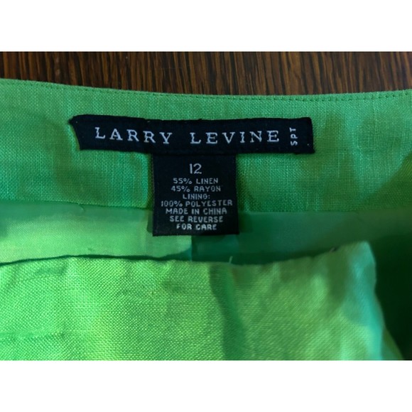 Larry Levine Skirt Womens Size12 Linen Blend Lined Side Zipper Ruffle Bottom EUC - Picture 7 of 9